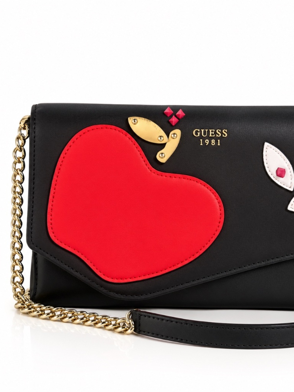 GUESS Black Red Apple Crossbody/Clutch Bag